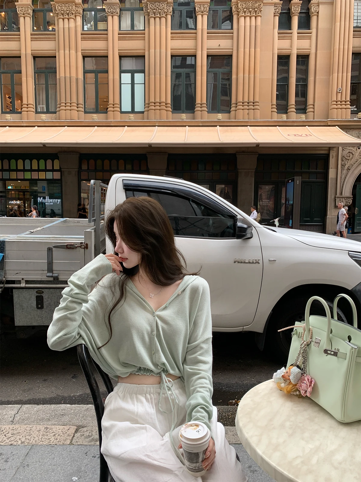 

Женский вязаный кардиган Chen Jin с капюшоном для защиты от солнца, из смесовой ткани, удобный для повседневной носки, весна-лето