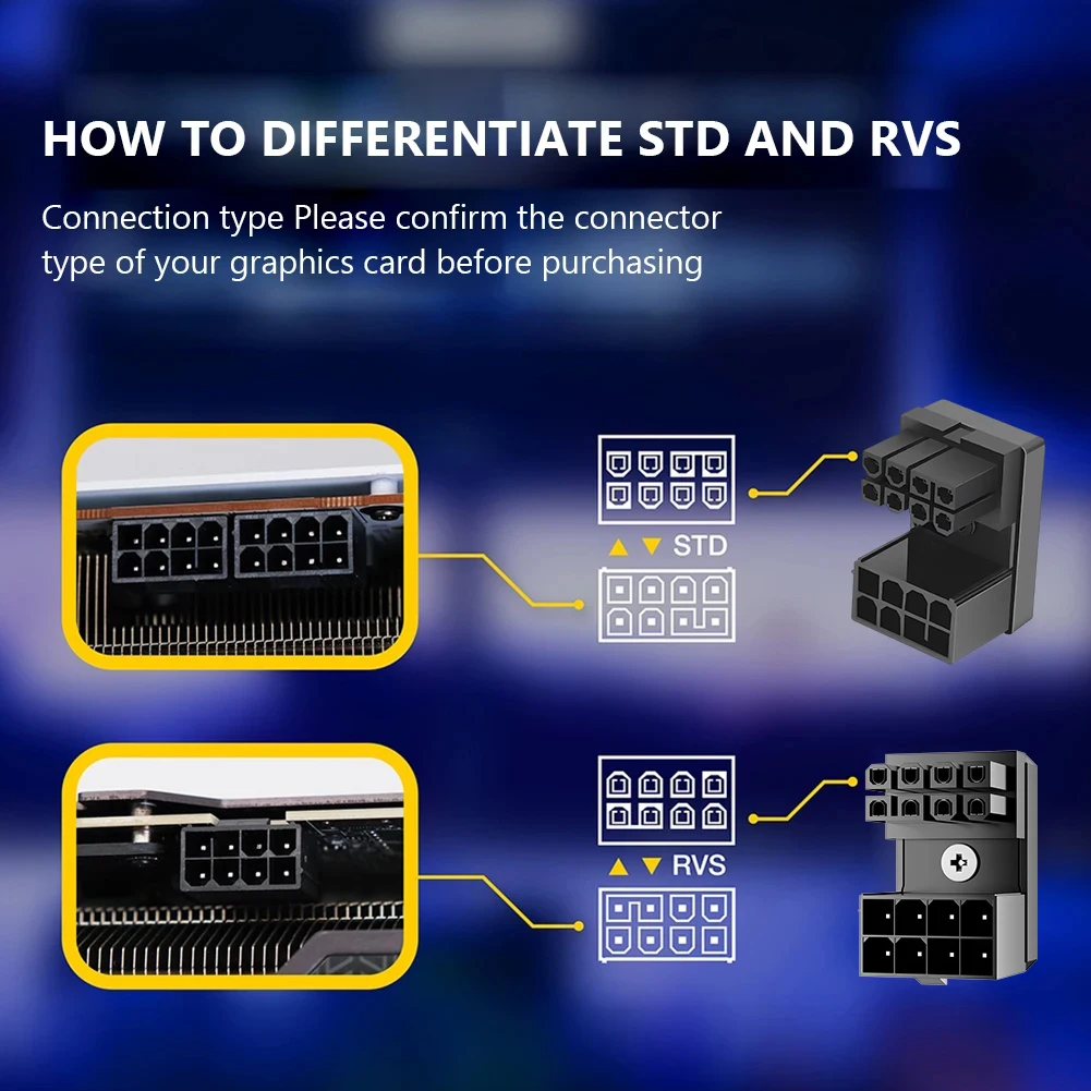 GPU بطاقة الرسومات موصل الطاقة محول 8Pin 180 درجة بزاوية موصل التوجيه لبطاقة الرسومات أجهزة الكمبيوتر المكتبية