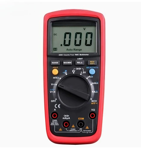Digital Multimeter True RMS Auto Range AC DC Voltage Current Resistance Capacitance Frequency Tester for Electricians
