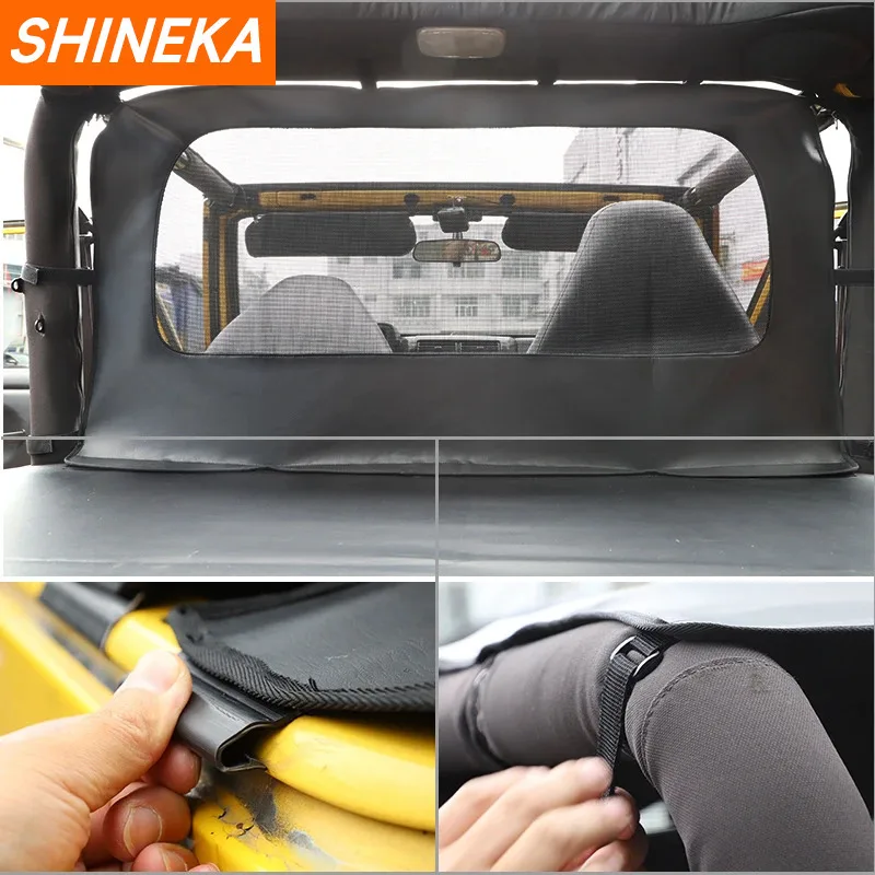 Car Leather Soft Roof Top Anti UV Sun Shade For Jeep Wrangler TJ 1997-2006 Car Trunk Pet Leather Isolation Net Cover Accessories