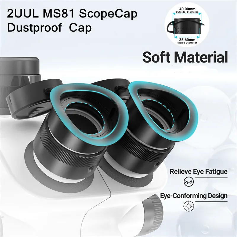 2UUL MS81 Dustproof Cap for Microscope 2PCS Soft Material Relieve Eye Fatigue  Dust Protection Microscope Eye Lenses Cover Cap