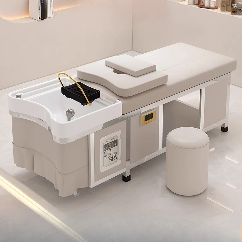 

Nordic High-end Shampoo Chairs Modern Barber Shop Ergonomics Comfort Shampoo Bed Shower Salon Furniture Silla Peluqueria FYSC