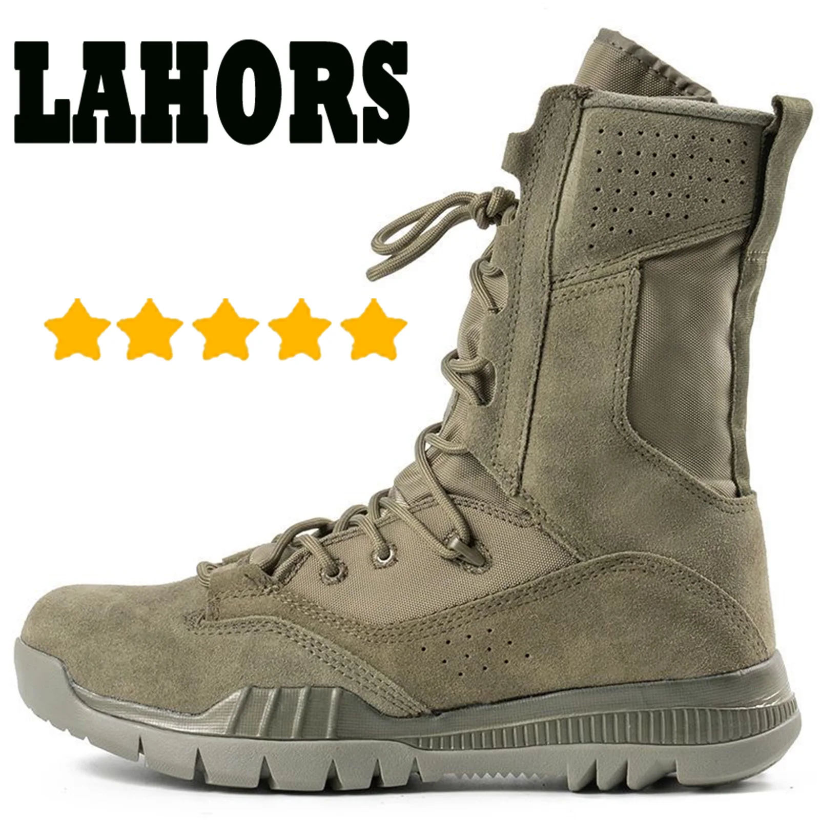 LAHORS Man Outdoor Combat Boots Mountaineering Training Shoes Lightweight Waterproof Tactical Boots Hiking Mesh Shoes