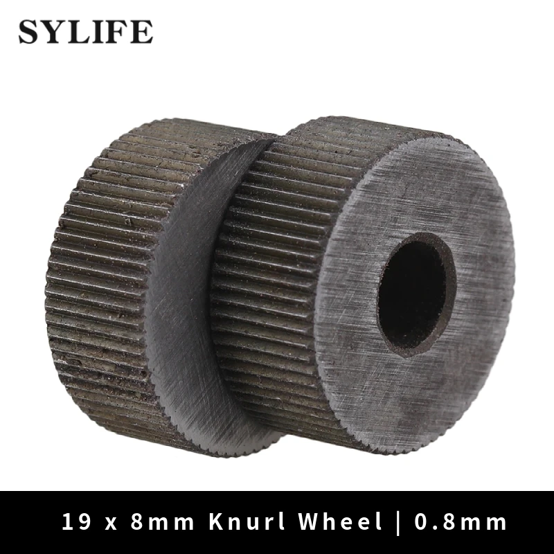 2 Piece 0.8mm Pitch 19mm OD Single Straight Coarse Pattern Linear Knurling Wheel