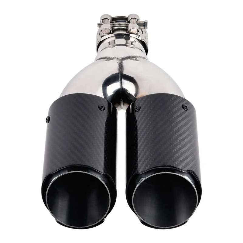 Gloss Finished Carbon Fiber Double Exhaust Tip Muffler Pipe Exhaust Pipe Muffler Exhaust Tip