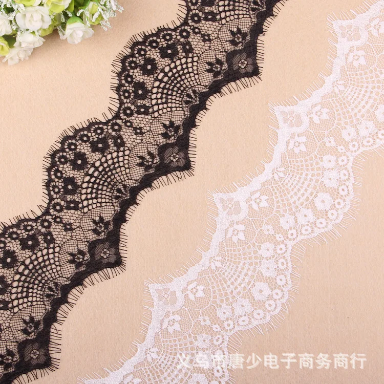 Purple Open Flower Applique Lace Fabric Red Ribbon Sewing Diy Embroide Clothing Wedding Dress Woman Cloth Accessories Handmade