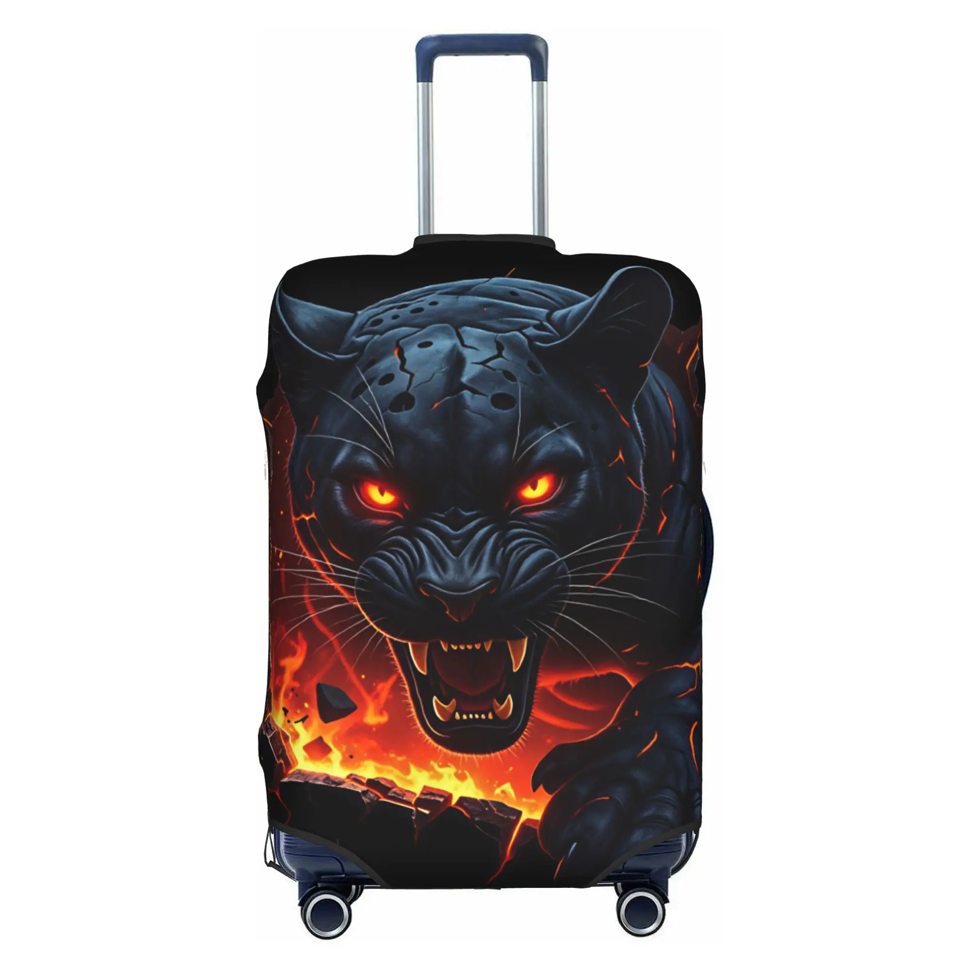 Cute Black Panther Animal Luggage Cover Protector Dust Proof  Travel Suitcase Covers