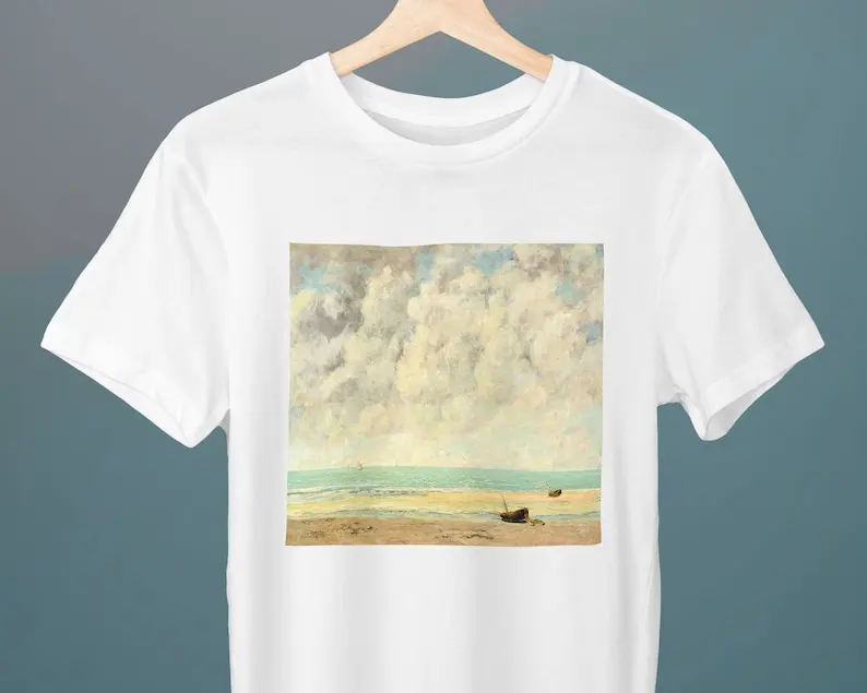 The Calm Sea, Gustabe Courbet, Unisex T-Shirt, Art T-Shirt, Fine Art, Sea Tee, Gift for Her, Gift for Him, Art Lover Gift