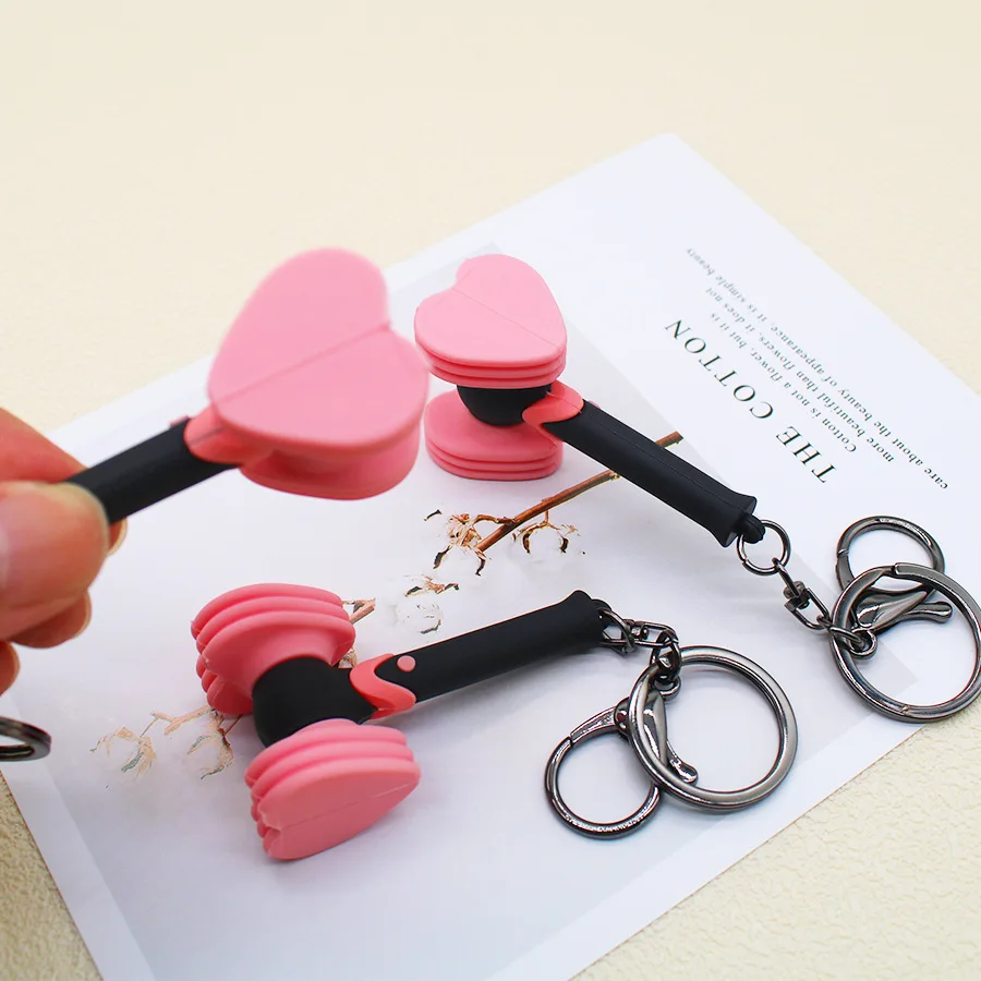 Kpop Popular Girl Group Love Hammer Keychain Cute Rescue Stick Key Ring For Men Women Car Bag Pendant Toy Jewelry Fan\'s Gift