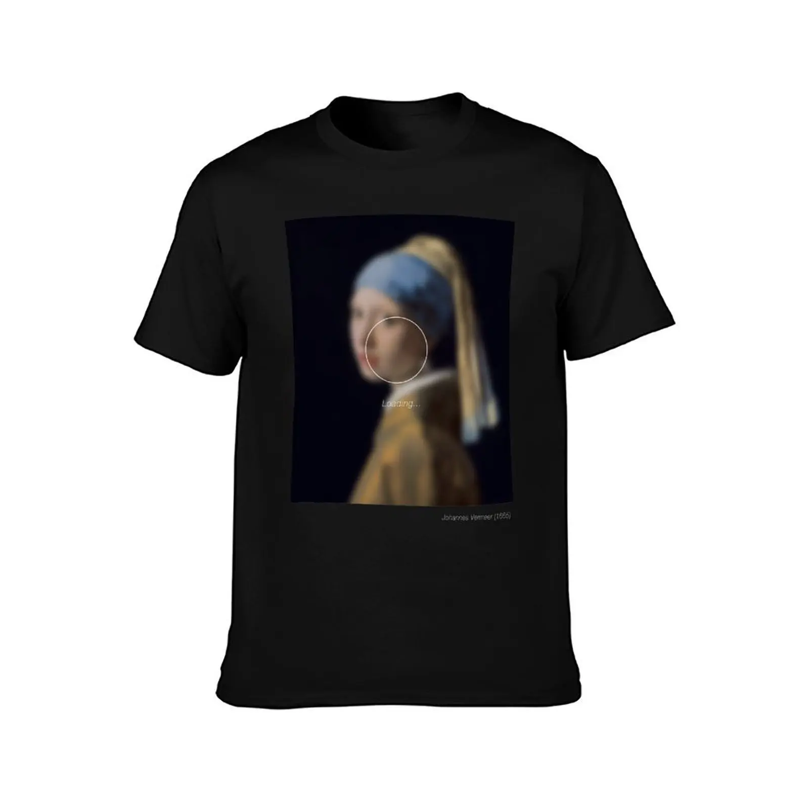 Girl with a Pearl Earring _loading.. T-Shirt Fashion Casual Short Sleeve T-Shirt