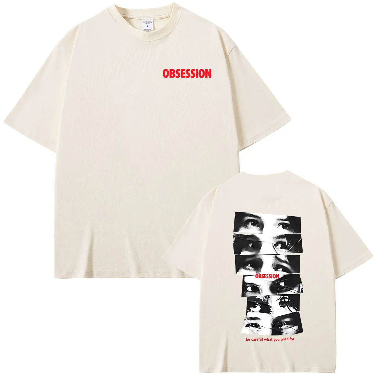 Horror Movie Obsession Eyes Graphic T-shirt Summer Men Women Fashion Casual Oversized T Shirts Male Vintage Soft Cotton Tshirt