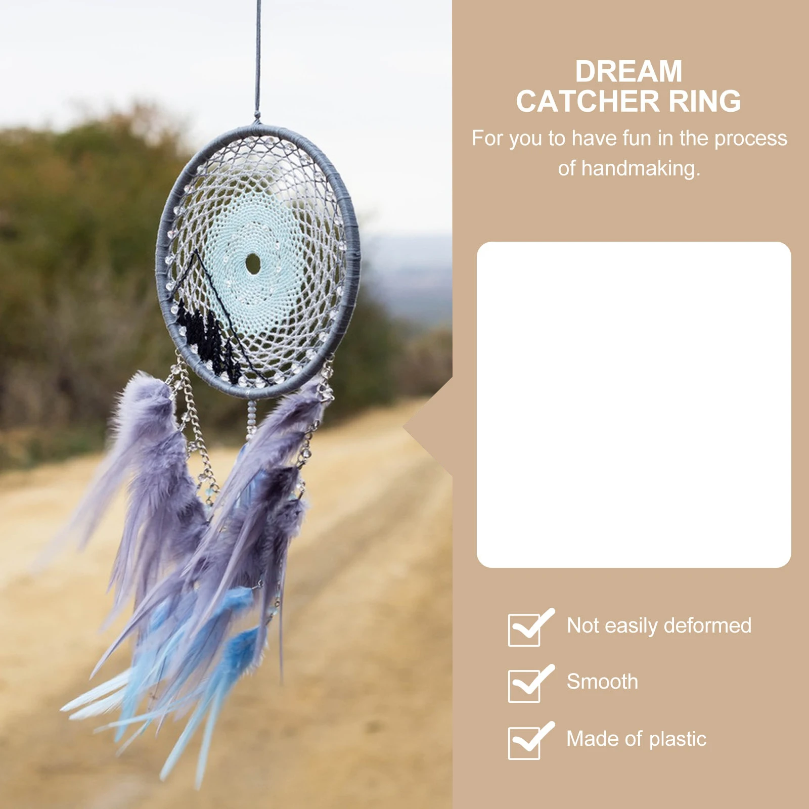 

20pcs White Plastic Dreamcatcher Craft Materials Wall Hanging Decor Yarn String Thong Supplies Spirit