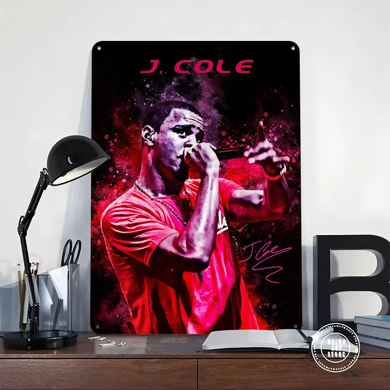 J. Cole Performing on Stage Metal Poster Perfect Gift for Fans Lovers Customized Wall Art Metal Sign for Wand Deko Vintage Decor