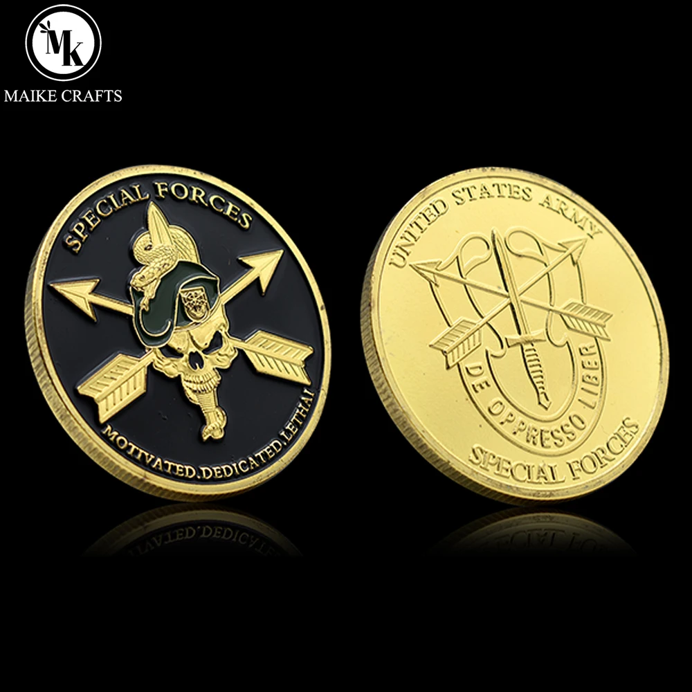 American Army Special Forces Commemorative Coin Metal Medal Three-dimensional Green Beret Challenge Coin Holiday Gift