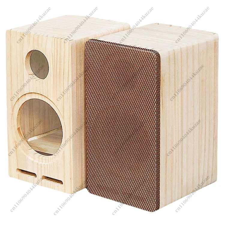 6.5 Inch 2-Way Wooden Speaker Cabinet, Labyrinth Bookshelf Style Empty Enclosure for DIY Home Audio