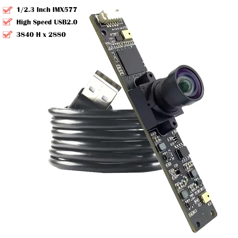 3840x2880 4K 11MP HD IMX577 USB2.0 Camera Module 100/120/145 Degree FF Drive-free plug and play for Machine Vision