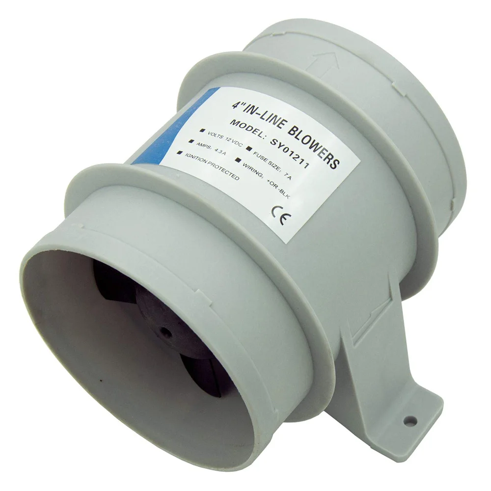 Inline Blower 4 Inch Bilge Blower 12V 4A Marine Bilge Blower Air 235CFM Blower Boat Cool Fan Marine Ventilation