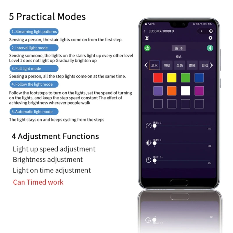 Stair Tread Light Controller Stair Lights Intelligent Sensor Step Lights Handrail Ladder Steps Lights With Controller