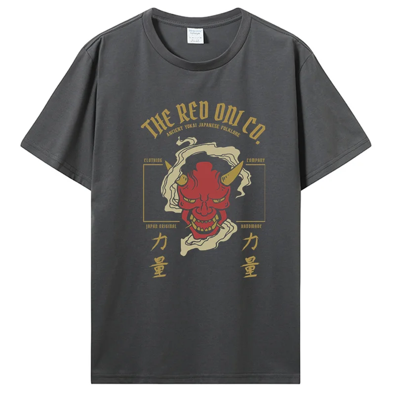 Yokai Demon Japan t-Shirt I Oni Mask Ancient Devil Folklore Men Cotton O-neck Tshirt Hip Hop Tees Streetwear Harajuku