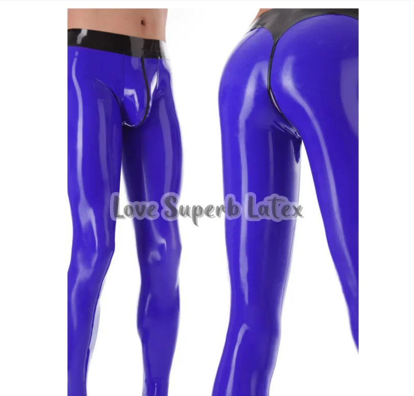 

Latex Leggings with 3D Bulge dark blue latex trousers 0.4mm Halloween