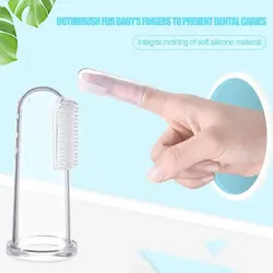 Silicone Toothbrush Baby Finger Toothbrush Teeth Cleaning Soft Silicone Transparent Rubber Cleaning Oral Toothbrush Care