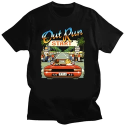 Japanese Arcade Racing Video Game Out Run T Shirt Men Cotton Short Sleeve Vintage 80s Console Gaming T-shirt OutRun Tshirt