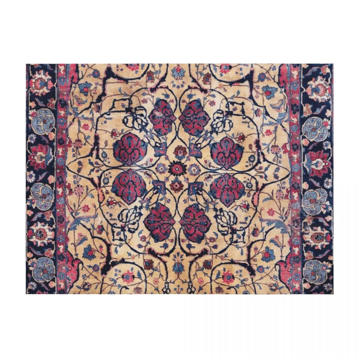 

Khorasan 19th Century Blue Pink Persian Carpet Print Throw Blanket Sofa Throw Summer Beddings for winter cosplay anime Blankets