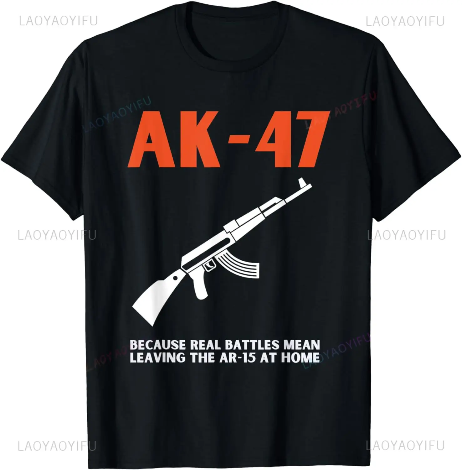 AK-47 Kalashnikov Flif and Russian Gun T-shirt Cool Clothes for Both Men and Women Oversized Short-sleeved Shirt Summer Crewneck