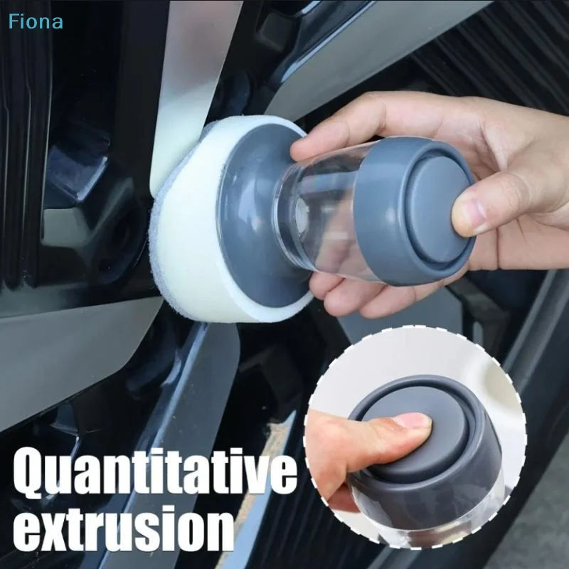 ☭Car Polishing Tire Shine Detailing Cleaning Reusable Waxing Sponge Applicator High Density Foam Pad Plastic Handle Auto Tools