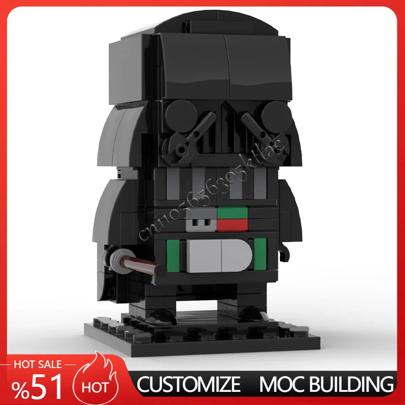 

156pcs Moc Customize Star Battle Damaged Vader Small Brickheadz Model Building DIY Bricks Education Assembly for Kids Presents