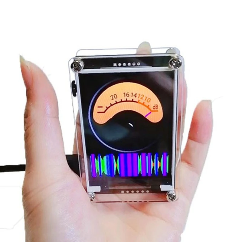 Jam spektrum musik VU Meter 2.4 "tampilan Analog kontrol suara penganalisa ritme Digital