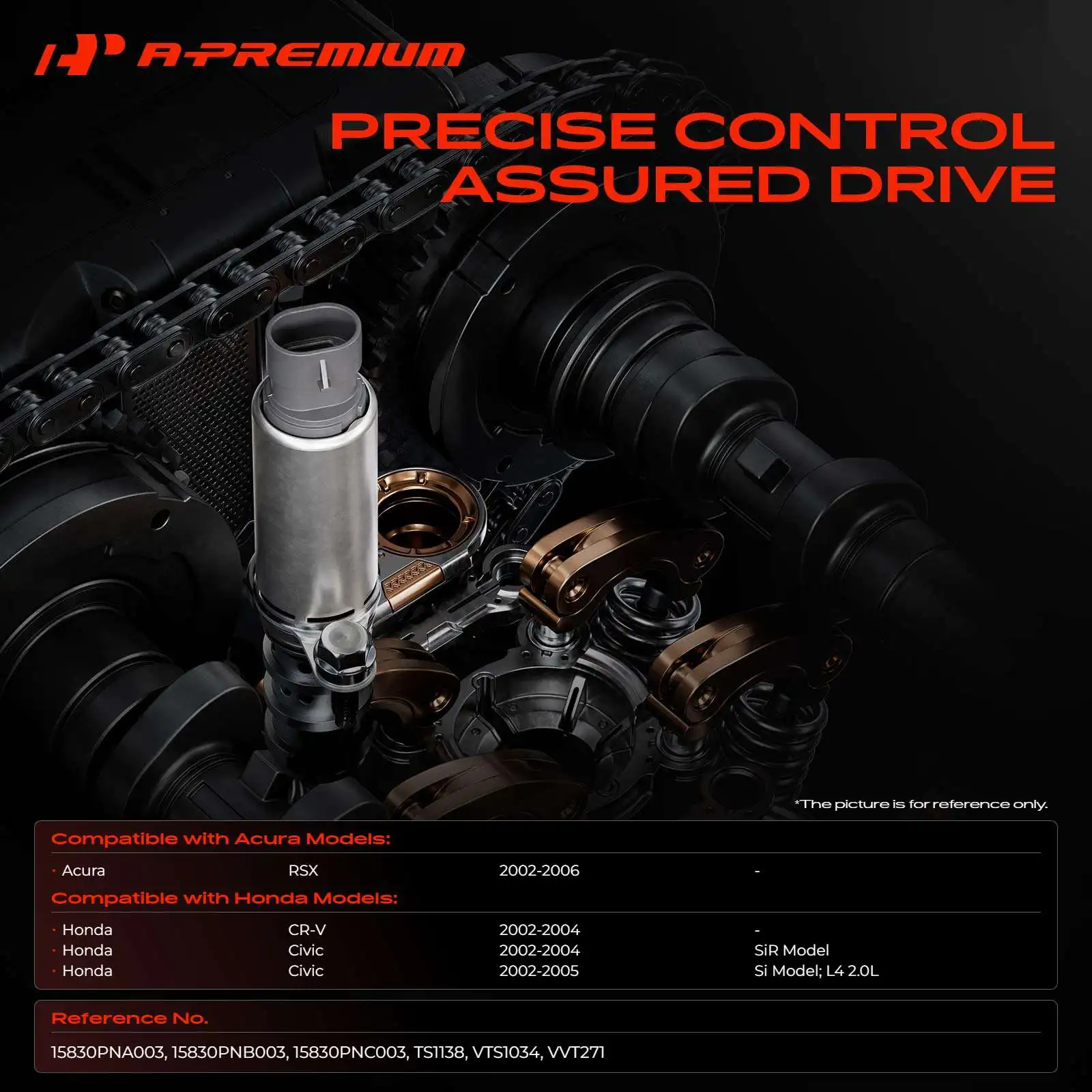A-Premium Engine Variable Valve Timing Solenoid for Honda CR-V 2002-2004 Civic 2002-2005 Acura RSX 2002-2006