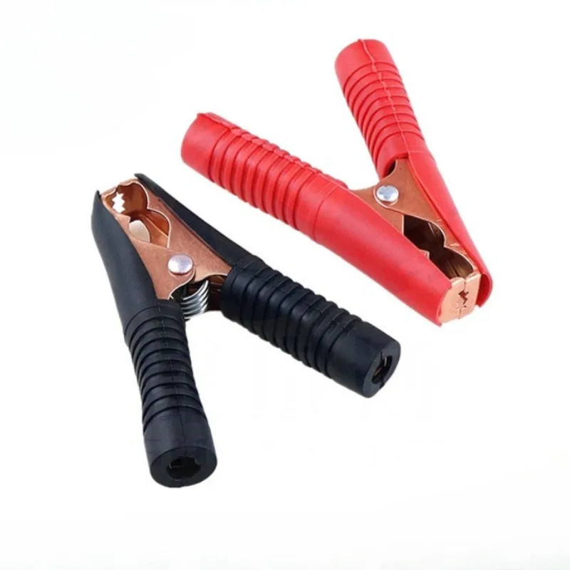 

Зажим для аккумулятора крокодил 100А с медным покрытием из чистой меди, зажим для автомобильного аккумулятора, зажим для подключения двигателя, 90 мм, красный/черный