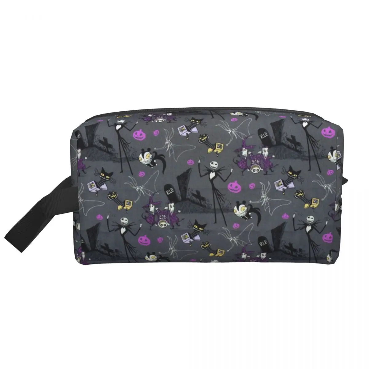 Neceser personalizado Jack Skellington pesadilla antes de Navidad organizador de maquillaje cosmético señora belleza almacenamiento Dopp Kit estuche