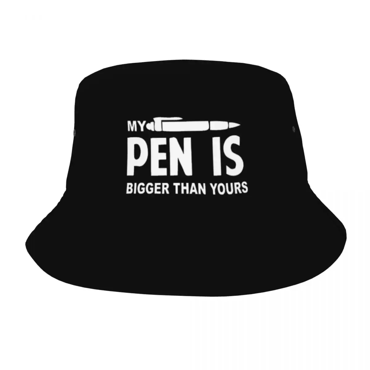 

Hip Hop Pen Is Bigger Than Yours Bucket Hat Woman Packable Outdoor Sports Fisherman Caps Summer Beach Hatwear Boonie Hat