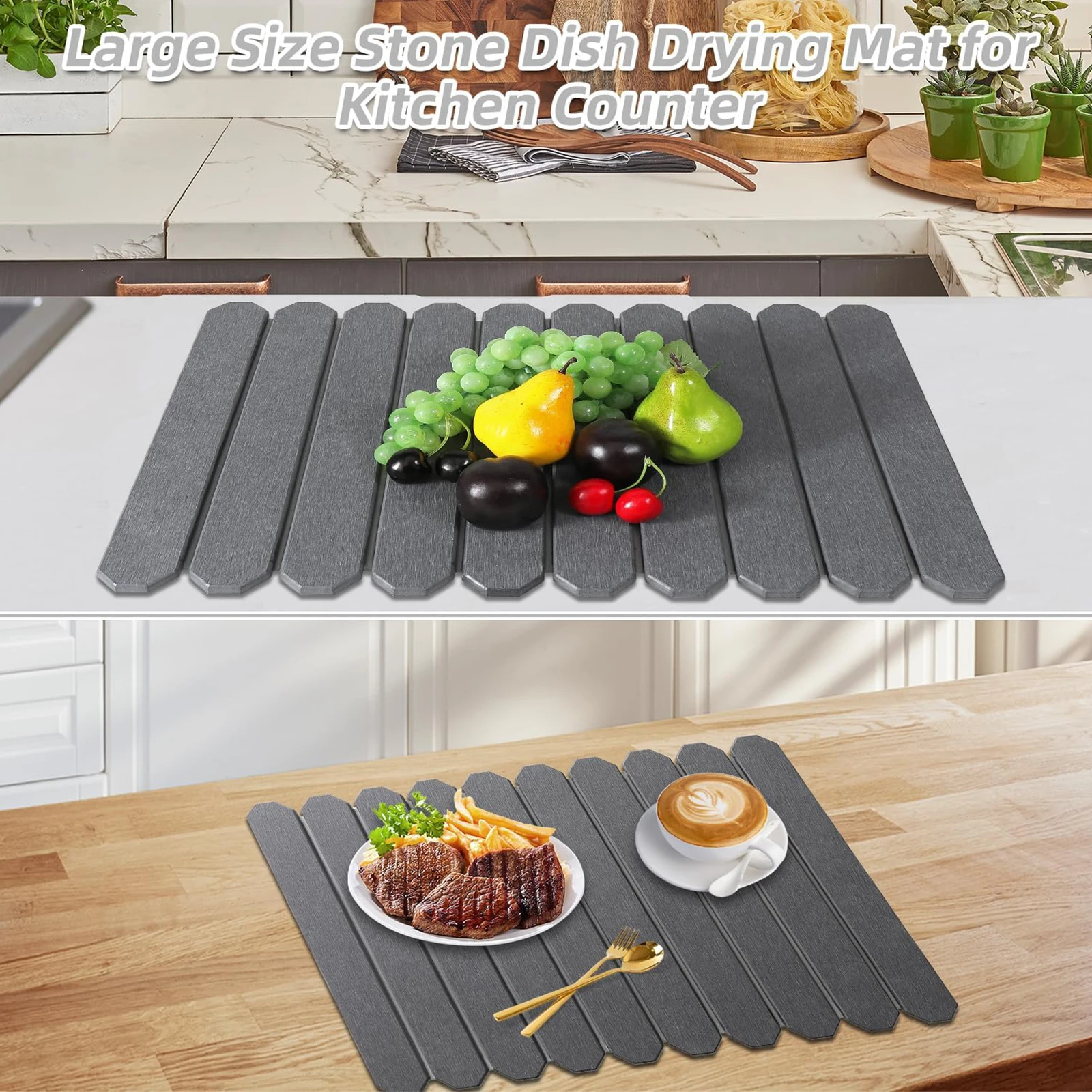 

Foldable Diatomaceous Earth Mats Quick Drying Collapsible Stone Dish Mat Kitchen Pot Rack Dishes Pad Bottles Cups Tableware