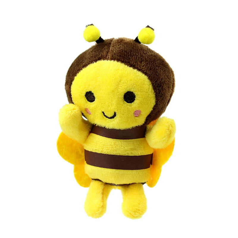 Muñeca de peluche de abeja de dibujos animados para niños, colgante de bolsa de decoración de actividad, llavero de juguete suave, regalo de Festival de abeja, 12cm