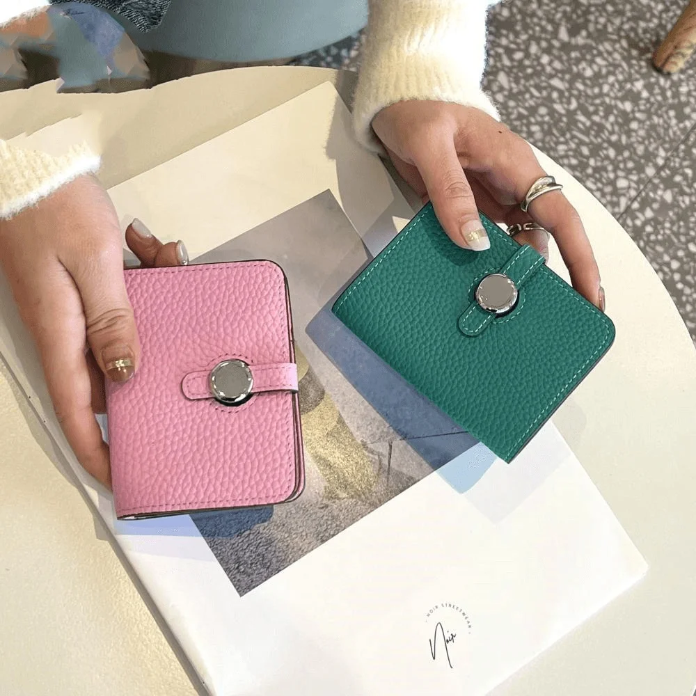 Fashion Card Holders Women Small Coin Purses Genuine Leather Unisex Money Bag Luxury Design Famous Brand Hasp Square Wallet