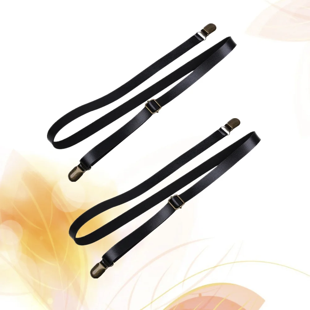 

2Pcs Elastic Pants Suspenders for Adjustable Durable Non PU Pants Straps Fit Non Braces