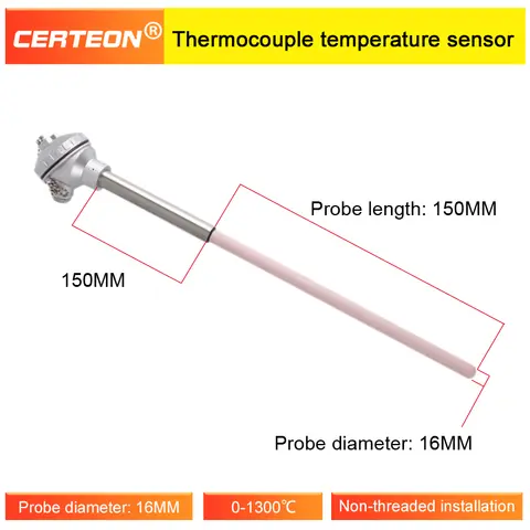 K Type Thermocouple Sensor WRN-122 High Temperature Probe Ceramic Corundum Industrial Muffle Furnace Temperature Sensor