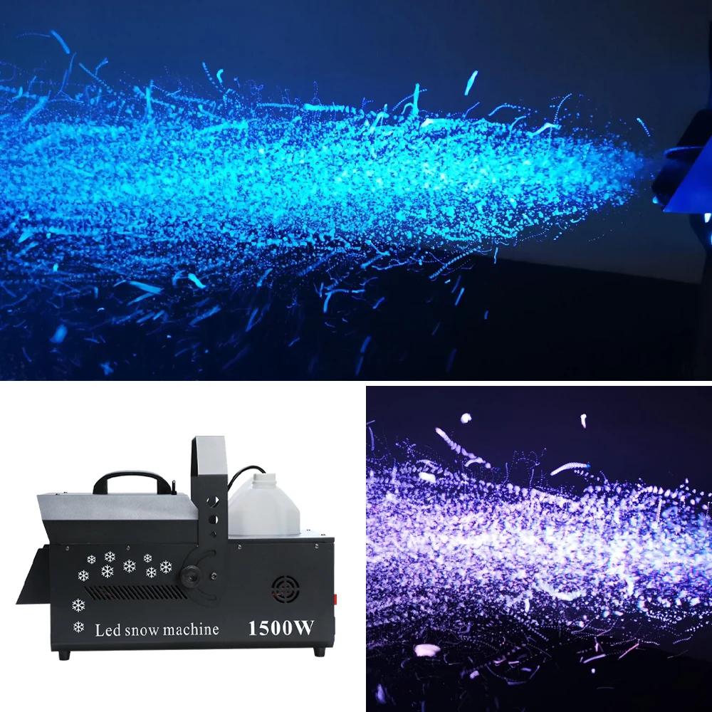 

3IN1 12LED(12*3W) Snow Machine Stage Snowflake Machine With light and Wireless Remote Control Professional Snowflake Genera