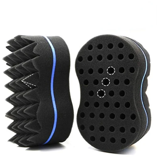 Cepillo de pelo ovalado de doble cara, cepillo de esponja mágico para bobina Afro Natural, cepillos de esponja para rastas, trenzas de cabello trenzado
