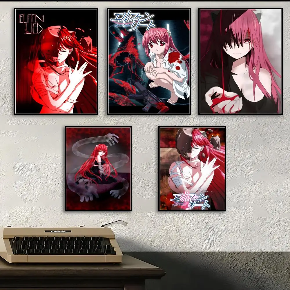 Anime E-Elfen L-Lied Poster Wall art print art suitable for living room bedroom bar parlor home decoration gift