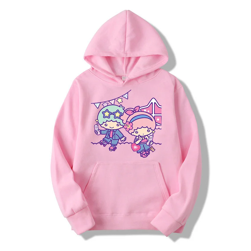 Sanrio Little Twin Stars Men's and Women's Hoodie Casual Street Clothing Long sleeved Sweatshirt Boys and Girls Autumn Top Coat