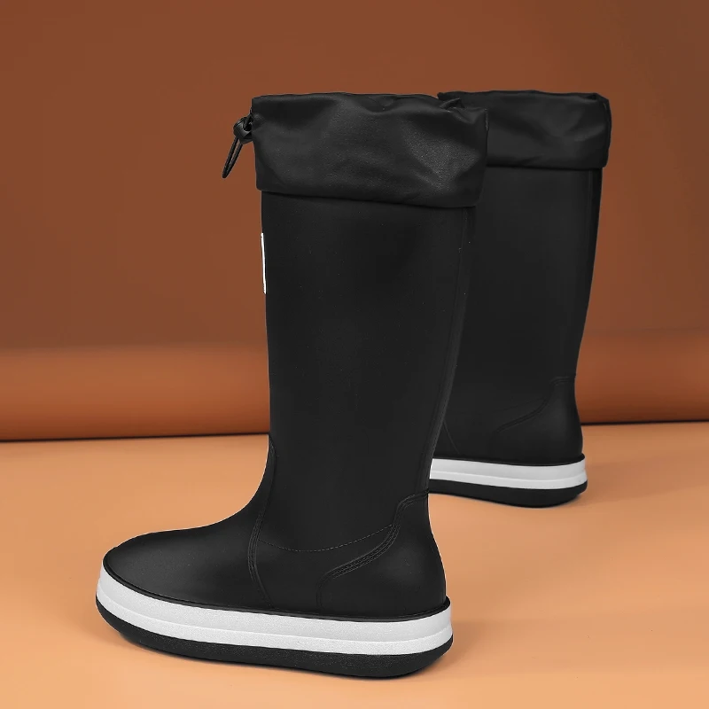 Men\'s high top rain boots autumn and winter new waterproof anti slip rain shoes outdoors Garden work fashion casual water shoes