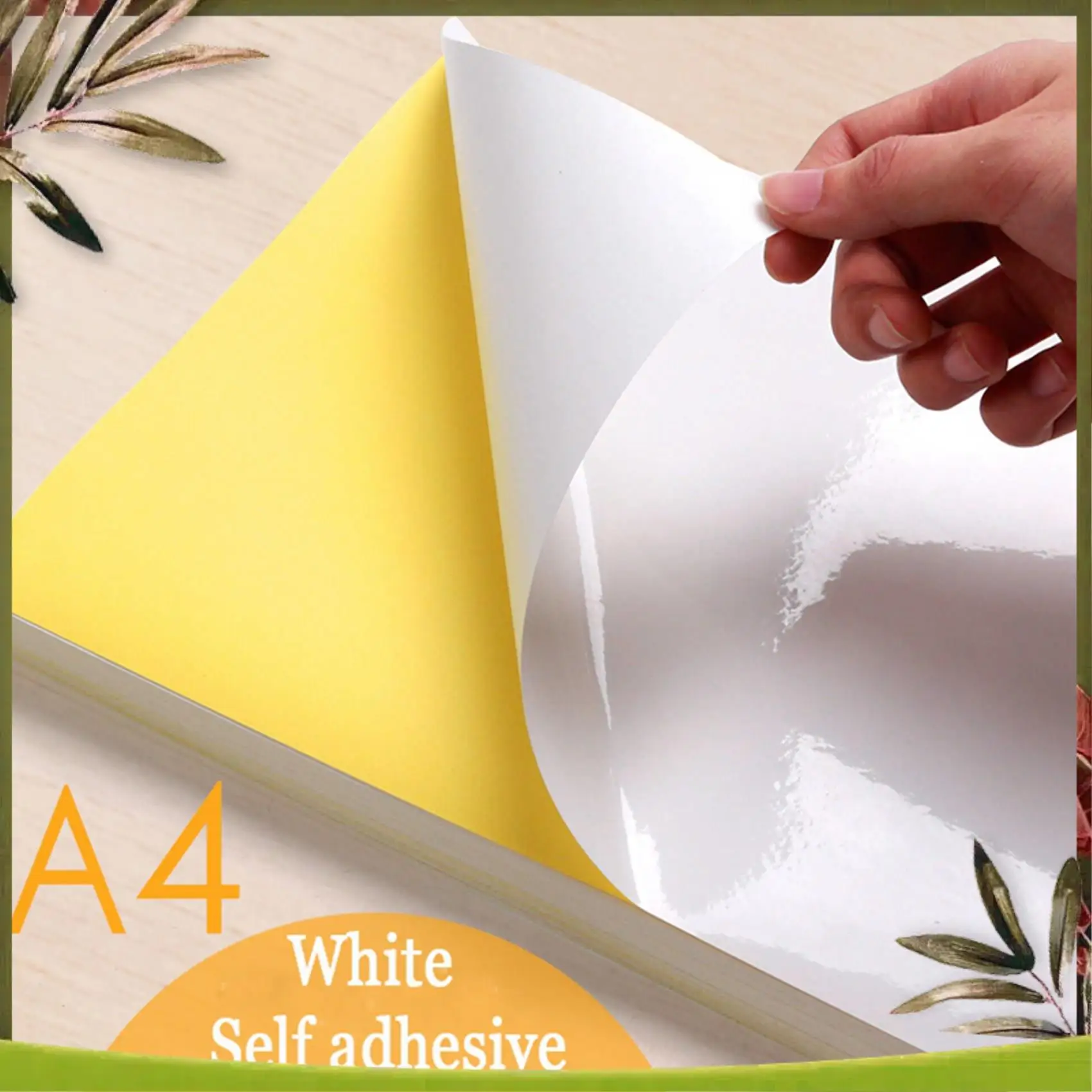 

New-100 Pcs A4 White Self Adhesive Waterproof Sticker For Lazer Inkjet Printer Copier, 50 Pcs Glossy & 50 Pcs Matte