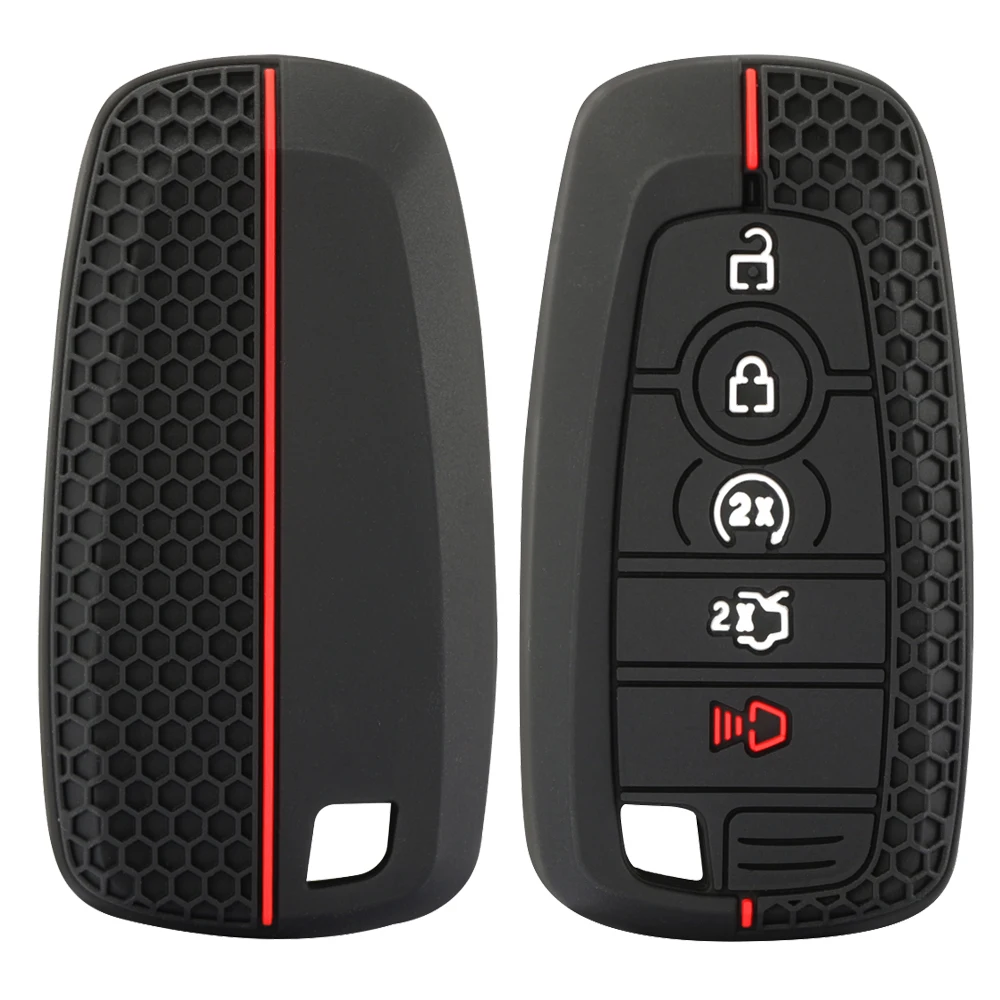 Silicone Car Remote Key Case For Ford Fusion Mustang F-150 F-250 F-350 F-450 F-550 Bronco 2018 - 2024 Cover Keyless Fob Shell