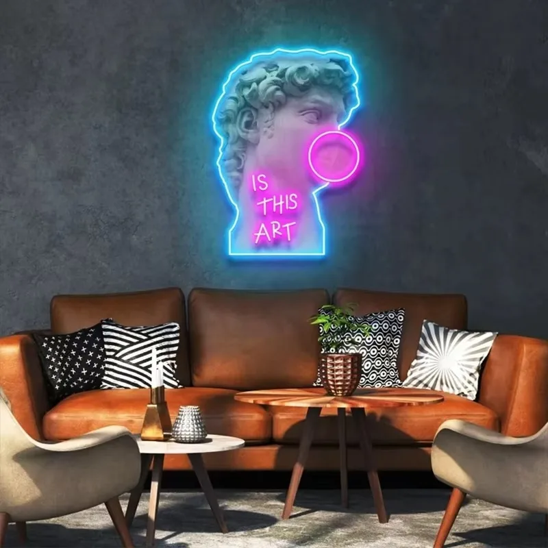 

This is Art Led Neon Sign Artwork Bedroom 1pc Neon LED Light Signs With Ancient Greek Apollo Profile Scene Lights Wall Decoratio