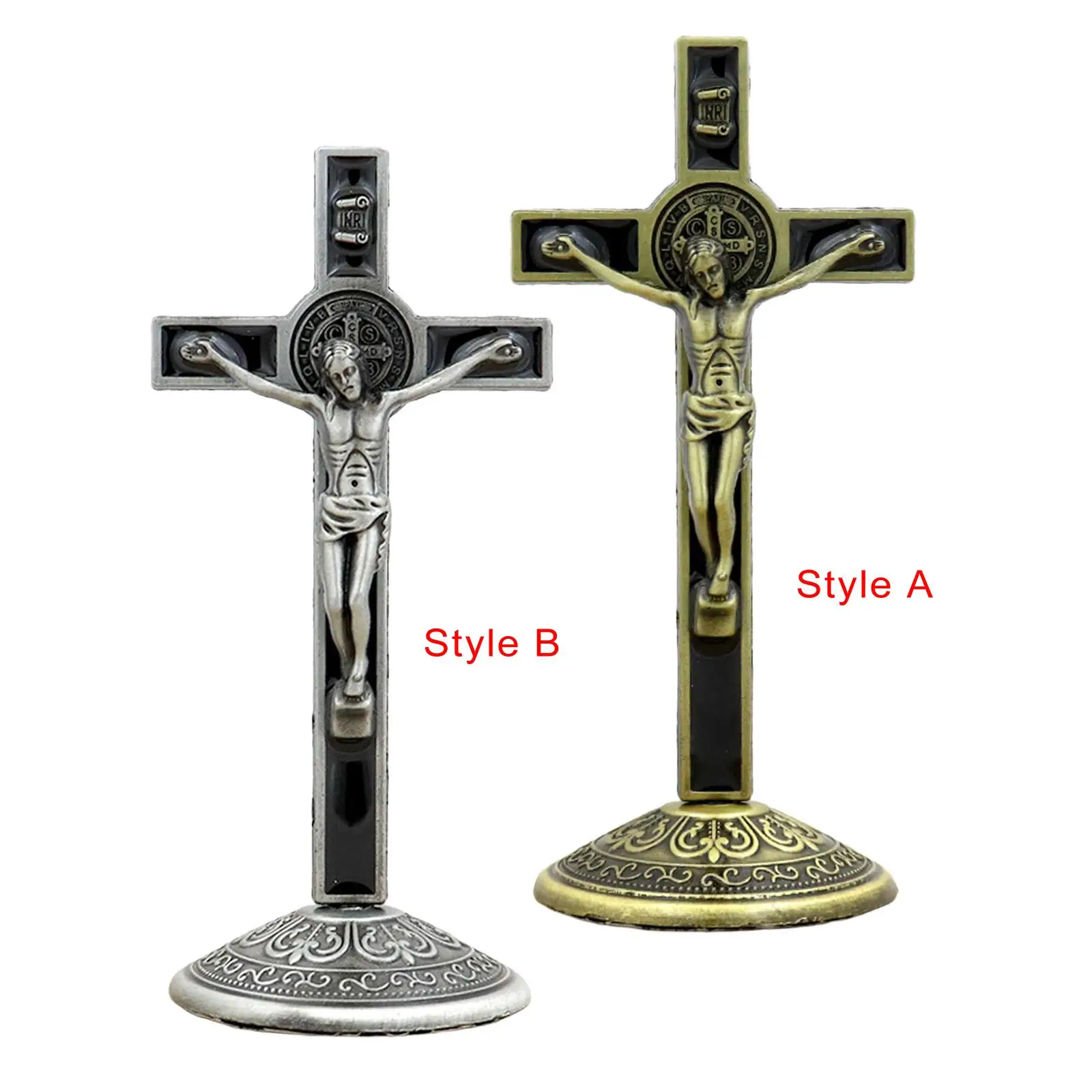 Crucifix Figure ST Crucifix Jesus on Cross Decorative Stand Cross Crucifix Cross Altar for Home Decoration Religious Gift