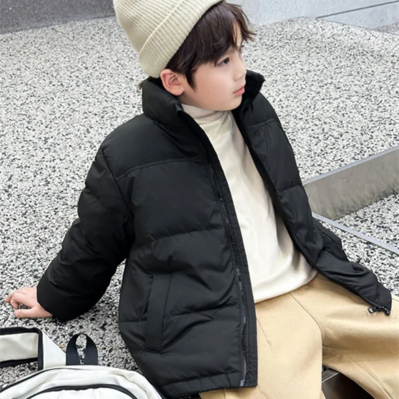 

Boys Down and cotton Jacket Windbreak Outerwear 2024 Cardigan Thicken Winter Autumn Warm Teenagers Christmas Gift Children's Clo